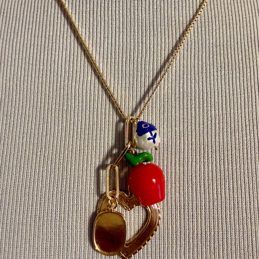 Anthropologie Cluster Charm Icon Gold Necklace
